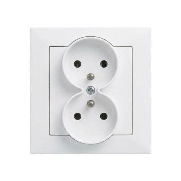 Legrand - Prise double domestique avec cadre SUNO 250 V blanche