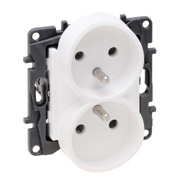 Legrand - Prise double domestique sans cadre 250 V/16 A NILOE STEP blanche