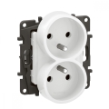 Legrand - Prise double domestique sans cadre NILOE 250V blanche