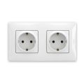 Legrand - Prise double domestique SCHUKO avec cadre NILOE 250V blanche