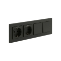 Legrand - Prise double domestique SCHUKO et interrupteur double unipolaire n° 1 avec cadre NILOE STEP 250V noir
