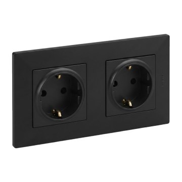 Legrand - Prise double domestique SCHUKO NILOE STEP 250V noire