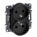 Legrand - Prise double encastrée sans cadre NILOE STEP 250V noire