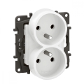 Legrand - Prise double murale sans cadre 250 V / 16 A NILOE, blanche