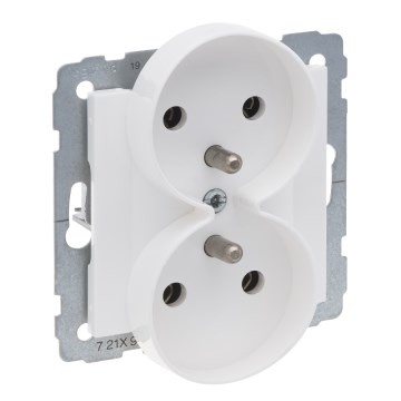 Legrand - Prise double murale sans cadre SUNO 250V blanche