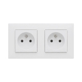Legrand - Prise double pour habitation avec cadre NILOE STEP 250V blanche