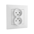 Legrand - Prise double pour usage domestique avec cadre NILOE STEP 250V blanche