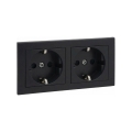 Legrand - Prise double pour usage domestique SCHUKO avec cadre SUNO 250V noire
