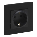 Legrand - Prise encastrée SCHUKO avec cadre NILOE STEP 250 V/16 A, noire