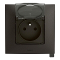Legrand - Prise extérieure domestique avec cadre 250V/16A NILOE IP44 noire