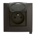 Legrand - Prise extérieure résidentielle avec cadre NILOE 250 V IP44 noire