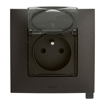 Legrand - Prise extérieure résidentielle avec cadre NILOE 250 V IP44 noire