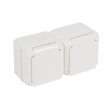 Legrand - Prise murale double FORIX 250V IP44 blanche