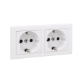 Legrand - Prise murale double SCHUKO avec cadre SUNO 250 V blanche