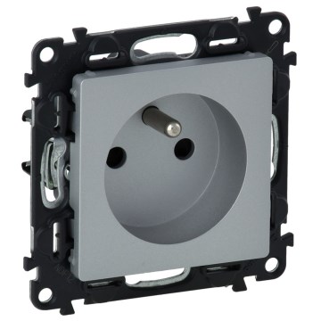 Legrand - Prise murale résidentielle sans cadre VALENA LIFE 250V IP44 aluminium