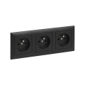 Legrand - Prise murale triple pour usage domestique avec cadre SUNO 250V noire