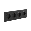 Legrand - Prise quadruple murale SCHUKO avec cadre NILOE STEP 250V noire