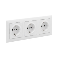 Legrand - Prise triple domestique SCHUKO avec cadre SUNO 250V blanche