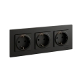 Legrand - Prise triple domestique SCHUKO NILOE STEP 250V noire