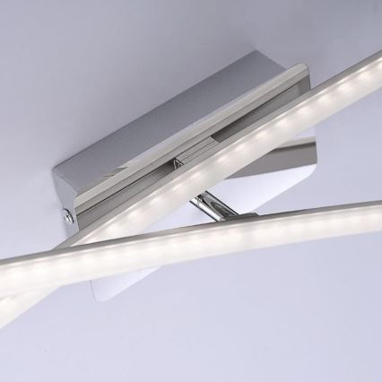 Leuchten Direkt 11272-55 - Lustre monté en surface SIMON 2xLED/8W/230V mat chrome