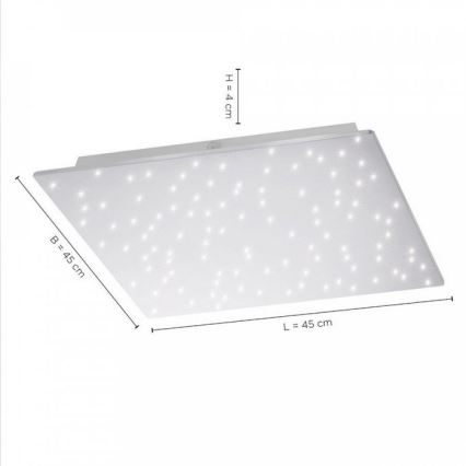 Leuchten Direkt 14671-55 - Plafonnier à intensité variable SPARKLE LED/18W/230V + Télécommande