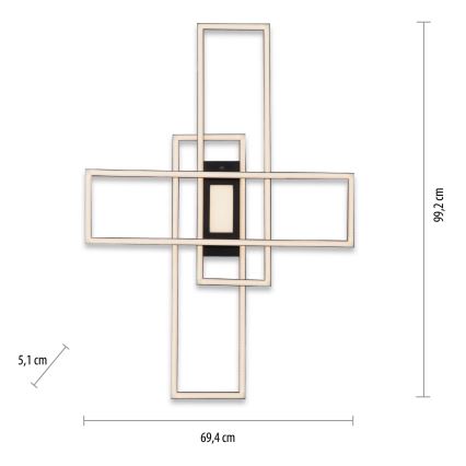 Leuchten Direkt 14693-18 - Plafonnier LED à intensité variable ASMIN LED/48W/230V + télécommande