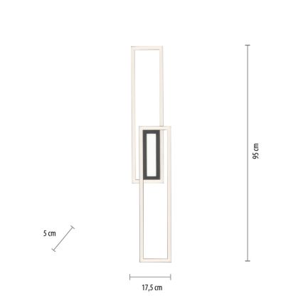 Leuchten Direkt 14696-18 - Lustre à intensité variable pour montage en surface ASMIN LED/45W/230V