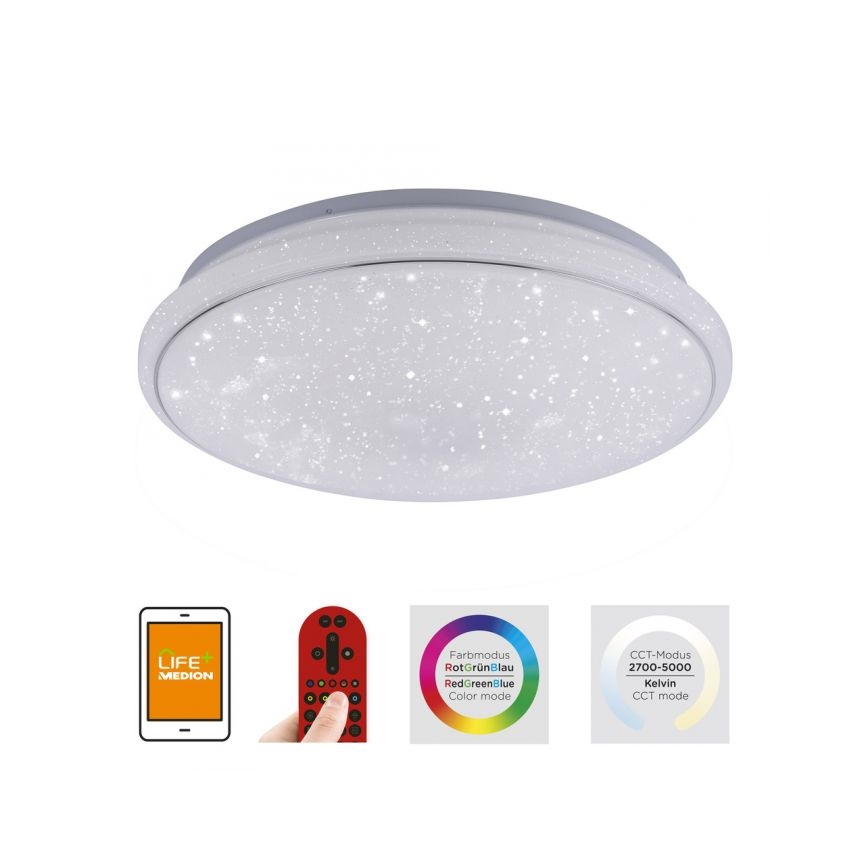Leuchten Direkt 14743-16 - Plafonnier à intensité variable LED RGB JUPI LED/28W/230V Tuya 2700-5000K + Télécommande