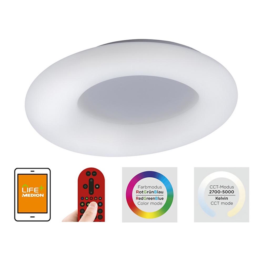 Leuchten Direkt 14746-16 - Plafonnier dimmable LED RGB LOLA LED/38W/230V Tuya + télécommande