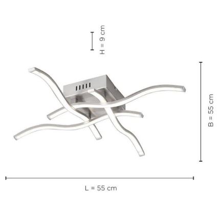 Leuchten Direkt 15131-55 - Lustre monté en surface WAWE 4xLED/4,6W/230V mat chrome