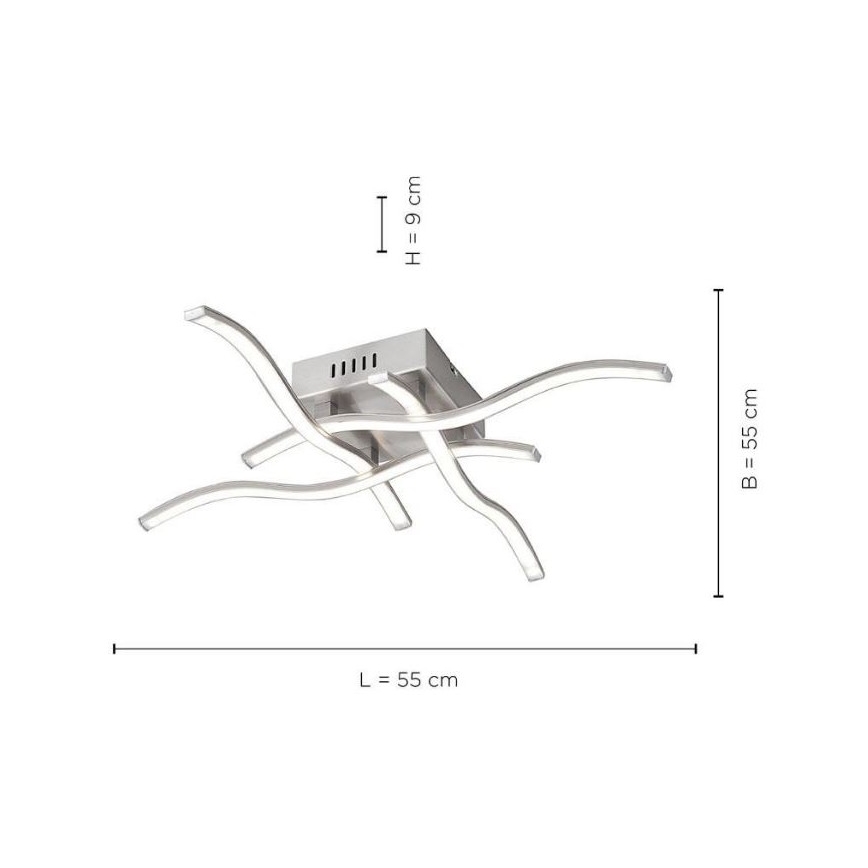 Leuchten Direkt 15131-55 - Lustre monté en surface WAWE 4xLED/4,6W/230V mat chrome