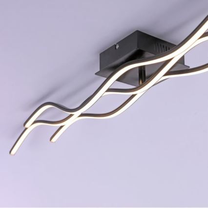 Leuchten Direkt 15167-18-LED Plafonnier WAWE 2× LED 12,5 W (230 V) + LED 17 W, noir