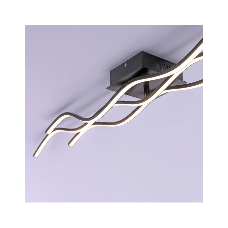 Leuchten Direkt 15167-18-LED Plafonnier WAWE 2× LED 12,5 W (230 V) + LED 17 W, noir