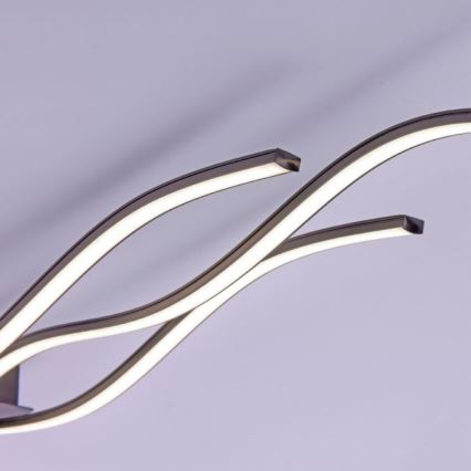 Leuchten Direkt 15167-18-LED Plafonnier WAWE 2× LED 12,5 W (230 V) + LED 17 W, noir