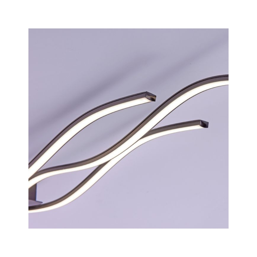 Leuchten Direkt 15167-18-LED Plafonnier WAWE 2× LED 12,5 W (230 V) + LED 17 W, noir