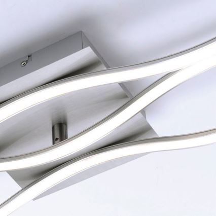 Leuchten Direkt 15167-55 - Plafonnier LED WAWE 2xLED/12,5W/230V+LED/17W, chrome mat