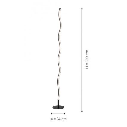 Leuchten Direkt 15168-18 - Lampadaire WAWE LED/12W/230V noir