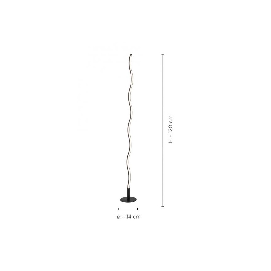 Leuchten Direkt 15168-18 - Lampadaire WAWE LED/12W/230V noir