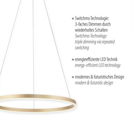 Leuchten Direkt 15394-60 - Suspension filaire à intensité variable RITUS LED/30W/230V