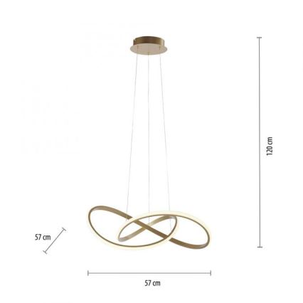 Leuchten Direkt 15402-60 - Suspension filaire à intensité variable MARIA LED/25W/230V