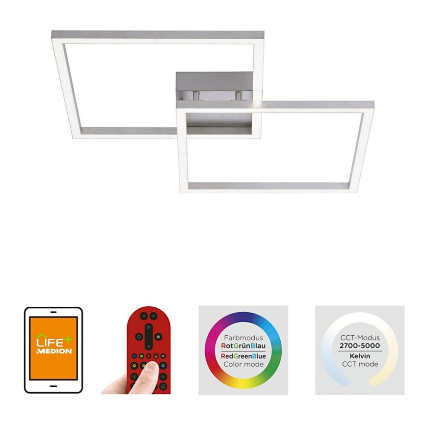 Leuchten Direkt 16429-55 - Plafonnier dimmable LED RGB LOLA 2xLED/12,5W/230V Tuya + télécommande