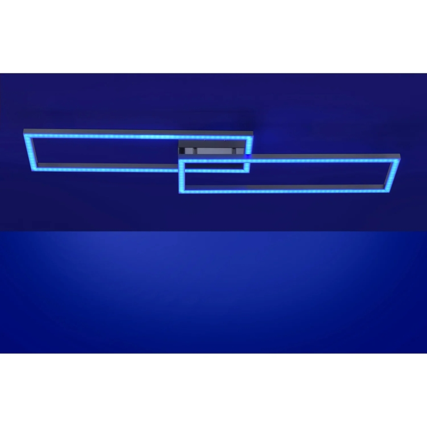 Leuchten Direkt 16430-55 - Plafonnier LED RGBW dimmable MAXI 2xLED/18W/230V 2700-5000K chrome mat + télécommande