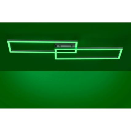 Leuchten Direkt 16430-55 - Plafonnier LED RGBW dimmable MAXI 2xLED/18W/230V 2700-5000K chrome mat + télécommande