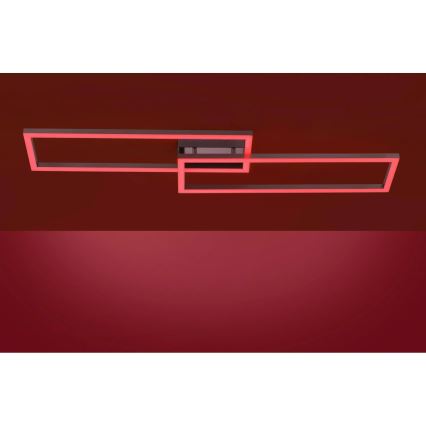 Leuchten Direkt 16430-55 - Plafonnier LED RGBW dimmable MAXI 2xLED/18W/230V 2700-5000K chrome mat + télécommande