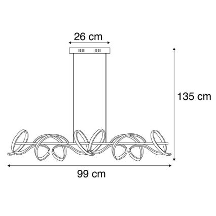 Leuchten Direkt 19033-21 - Suspension filaire à intensité variable CURLS LED/40,8W/230V