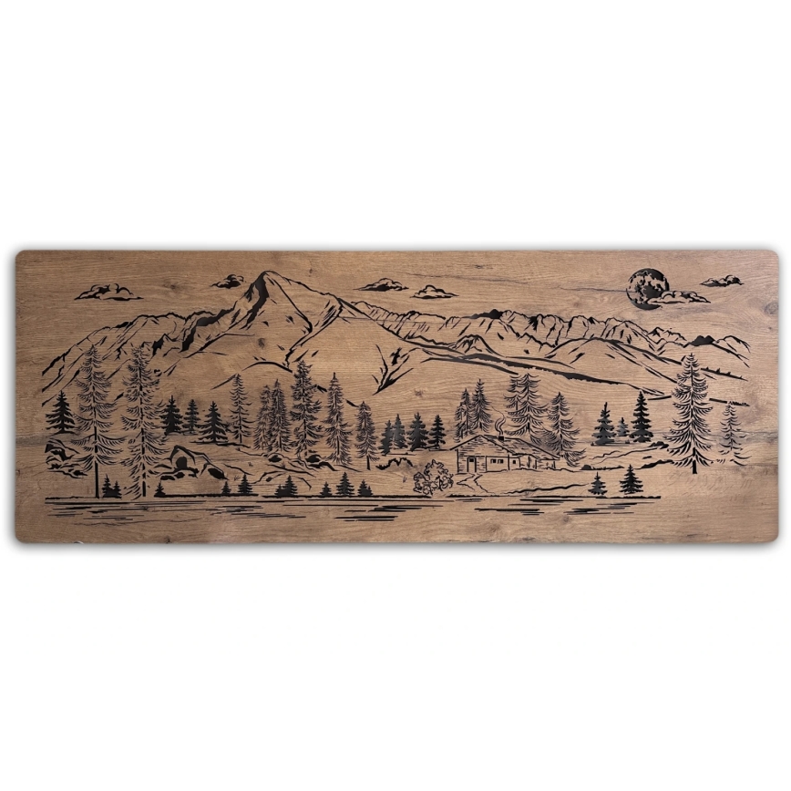 Li-Go 23521/OVL/DUB3 - Décoration murale LED dimmable/10W/5V 30000 mAh 130x50 cm chêne/Chalet de montagne