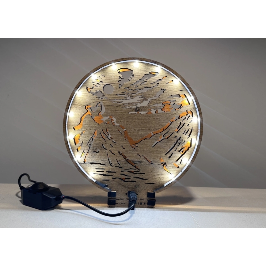 Li-Go 23595/DUB2 - Lampe de table décorative LED dimmable LED/12W/230V 20x22 cm chêne/ours