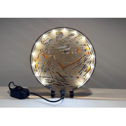 Li-Go 23595/DUB2 - Lampe décorative de table LED dimmable LED/12W/230V 20x22 cm chêne/ours