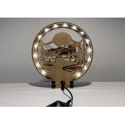 Li-Go 23598/DUB2 - Décoration de table LED dimmable LED/12W/230V 20x22 cm chêne/Cheval