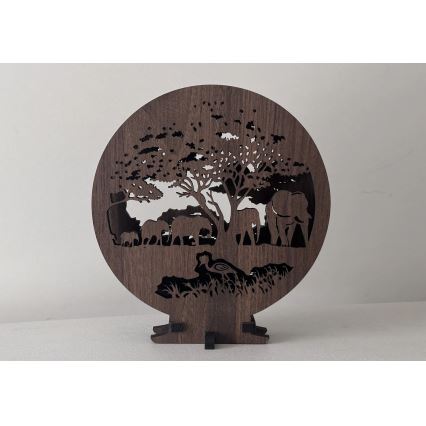 Li-Go 23610/DUB2 - Lampe décorative de table LED à intensité réglable LED/12W/230V 20x22 cm chêne/éléphants